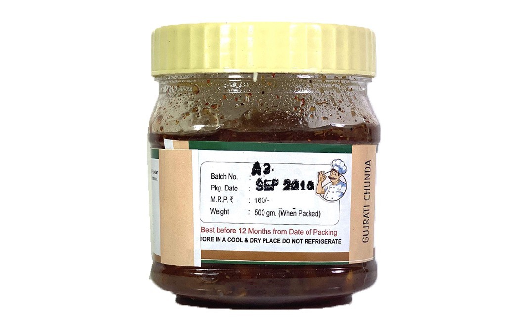 Gangawat Gujrati Chunda    Plastic Jar  500 grams